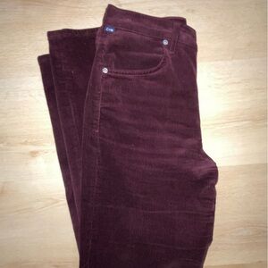 Citizens Of Humanity Aninna High Waist Burgundy Corduroy Straight Wide Leg Pants